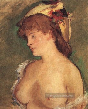  Manet Galerie - Blonde Frau mit bloßen Brüsten Nacktheit Impressionismus Edouard Manet